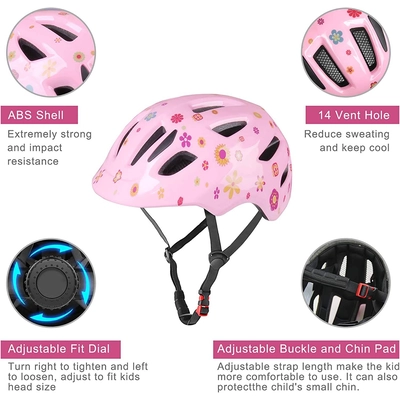 XJD  Kids Bike Helmet Pink Flower