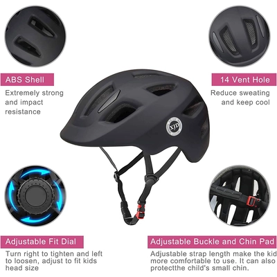 XJD Kids Bike Helmet Black