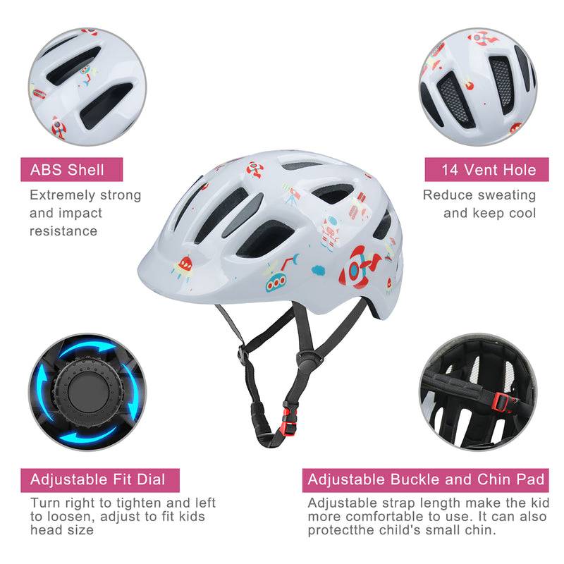 XJD White Astronaut Kids' Bike Helmet
