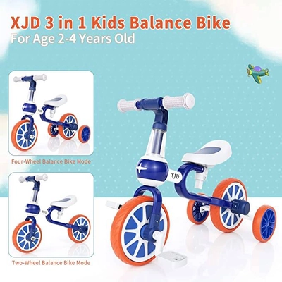 XJD 3 in 1 Toddler Tricycle Bike for 18 Months to 3 Years Old