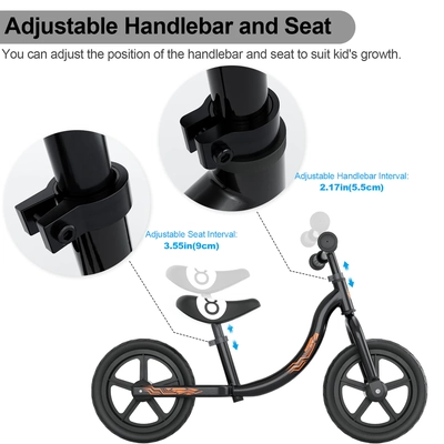 XJD Black Geometry Kids Balance Bike