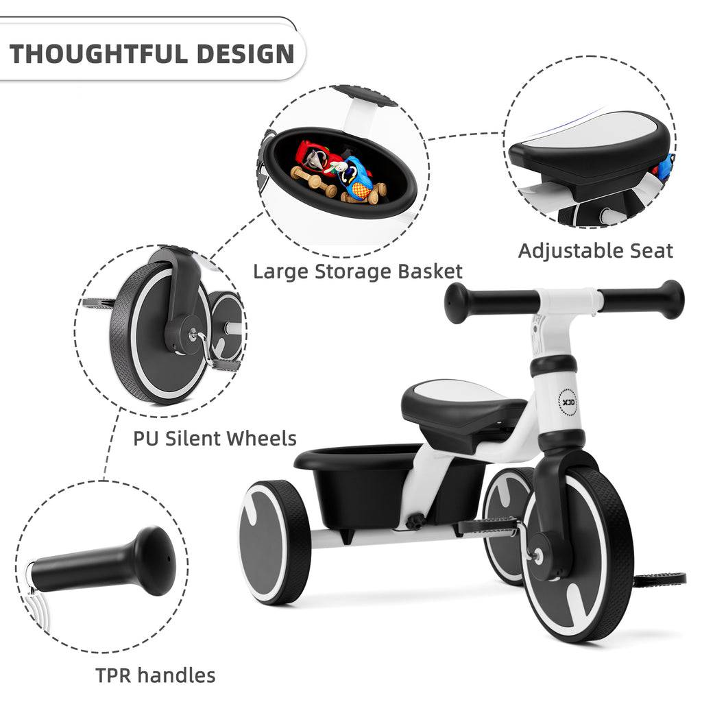 XJD Toddler Training Balance Bike White
