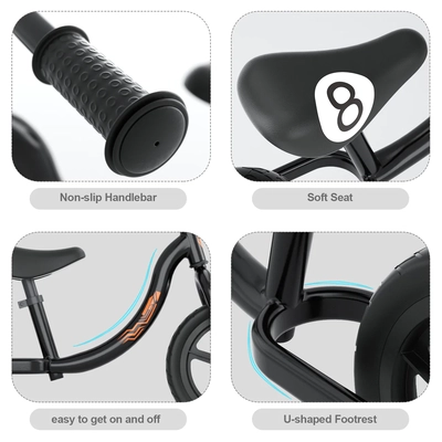 XJD Black Geometry Kids Balance Bike