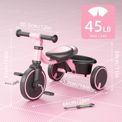 XJD Toddler Training Balance Bike Pink