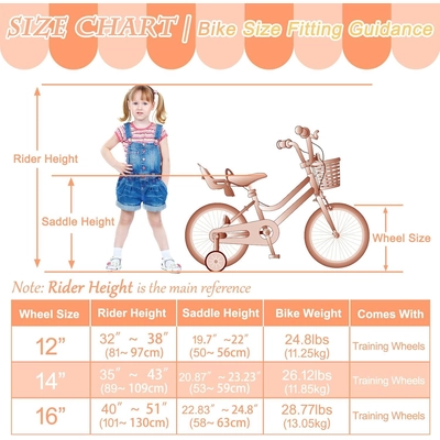 XJD Girls Bike Peach