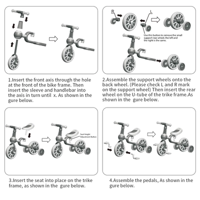 XJD 3 in 1 Toddler Tricycle Bike Pink